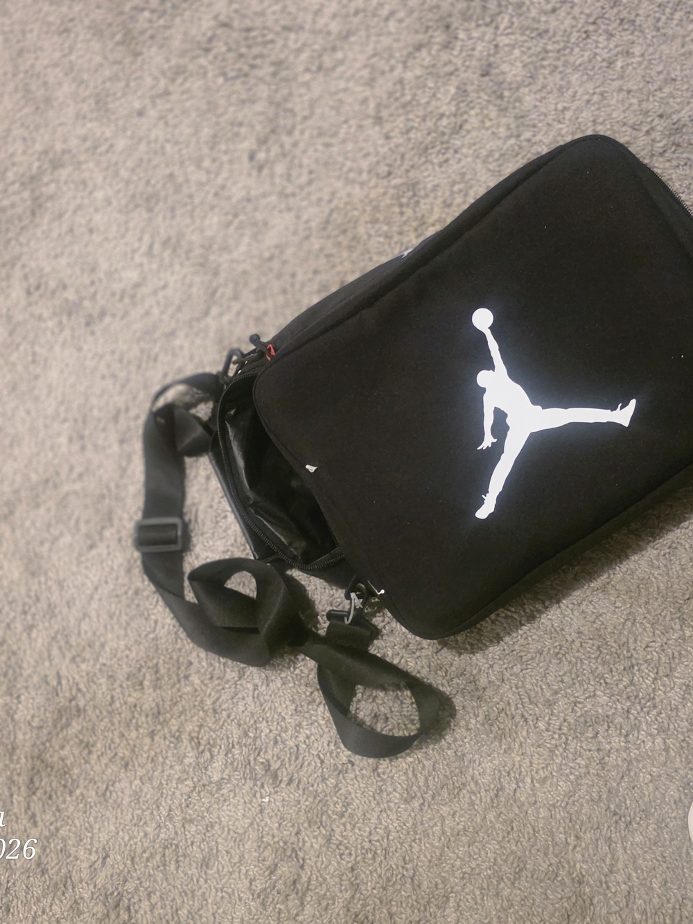 Jordan Black and White Kids Belt Bag with Jumpman Lunch Box